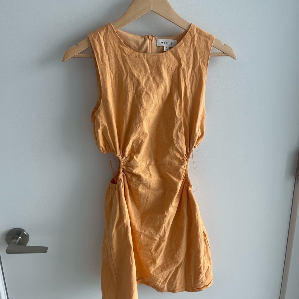 Mable Orange Cut out Side Dress